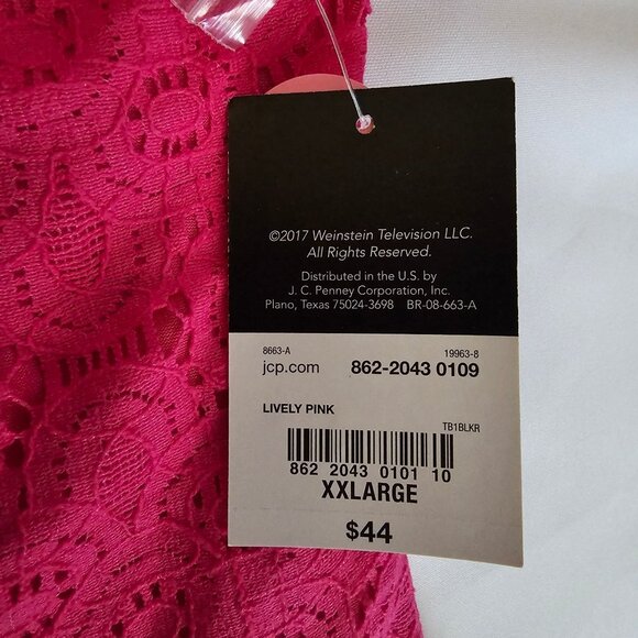 Project Runway Lively Pink Lace Overlay Cold Shoulder Top Women's Size XXL, NWT - Picture 9 of 11